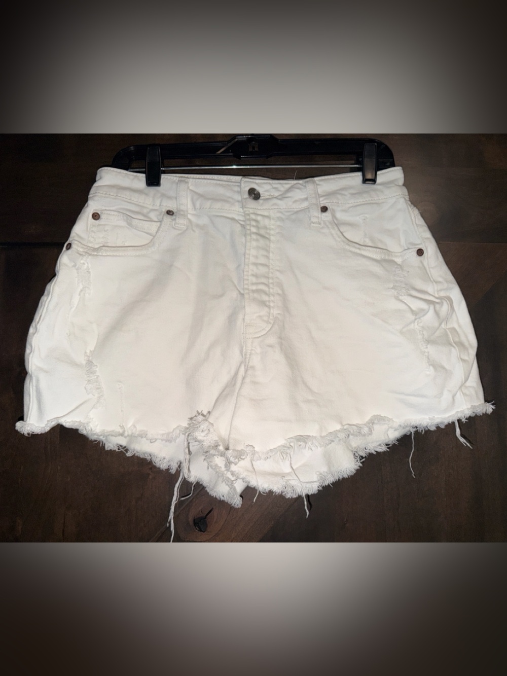 Maurices White cheeky shortie high rise curvy distressed Jean Shorts Size 10